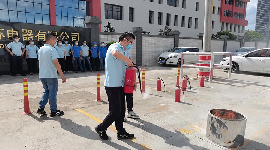 安全生產(chǎn)不松懈！金環(huán)電器開展消防應(yīng)急救援演練