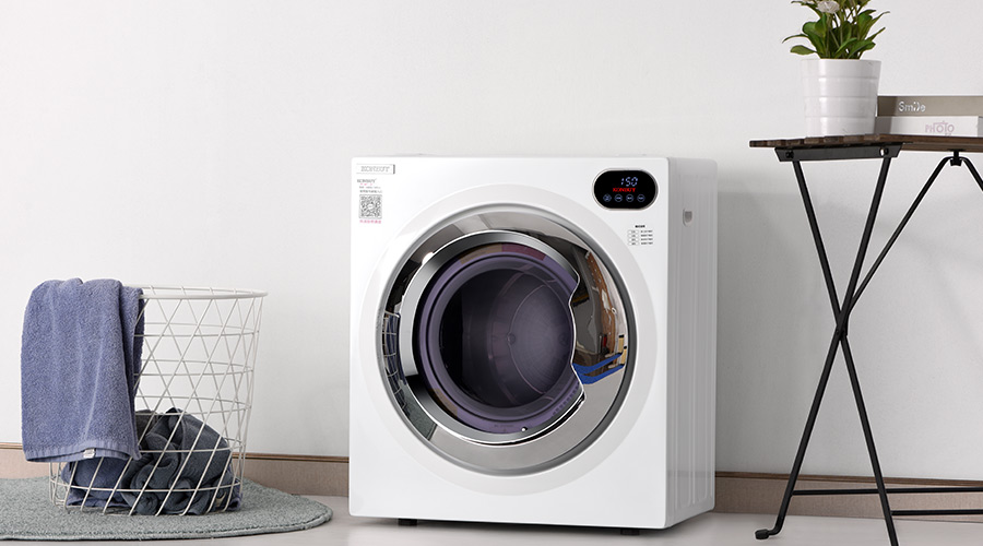 自然晾曬過的衣物灰塵多，家用衣物烘干機烘衣更干凈！