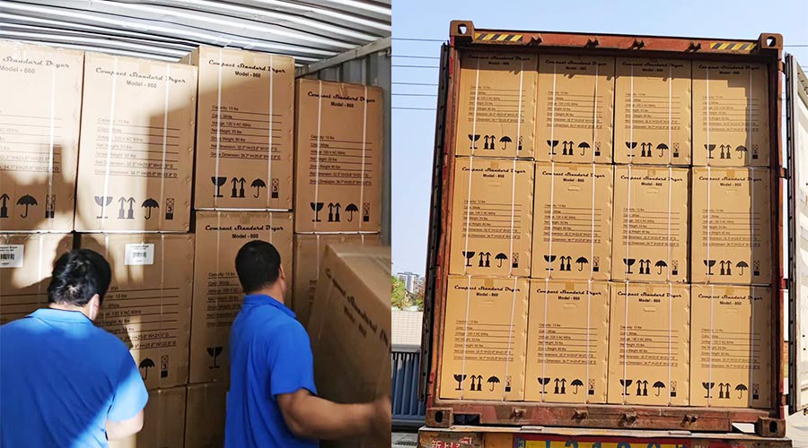 客戶Equator滾筒衣服烘干機快速裝柜完畢  蓄勢待發(fā)！